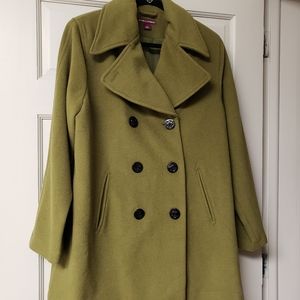 Jessica London Pea Coat, Size 14, NWOT, Green